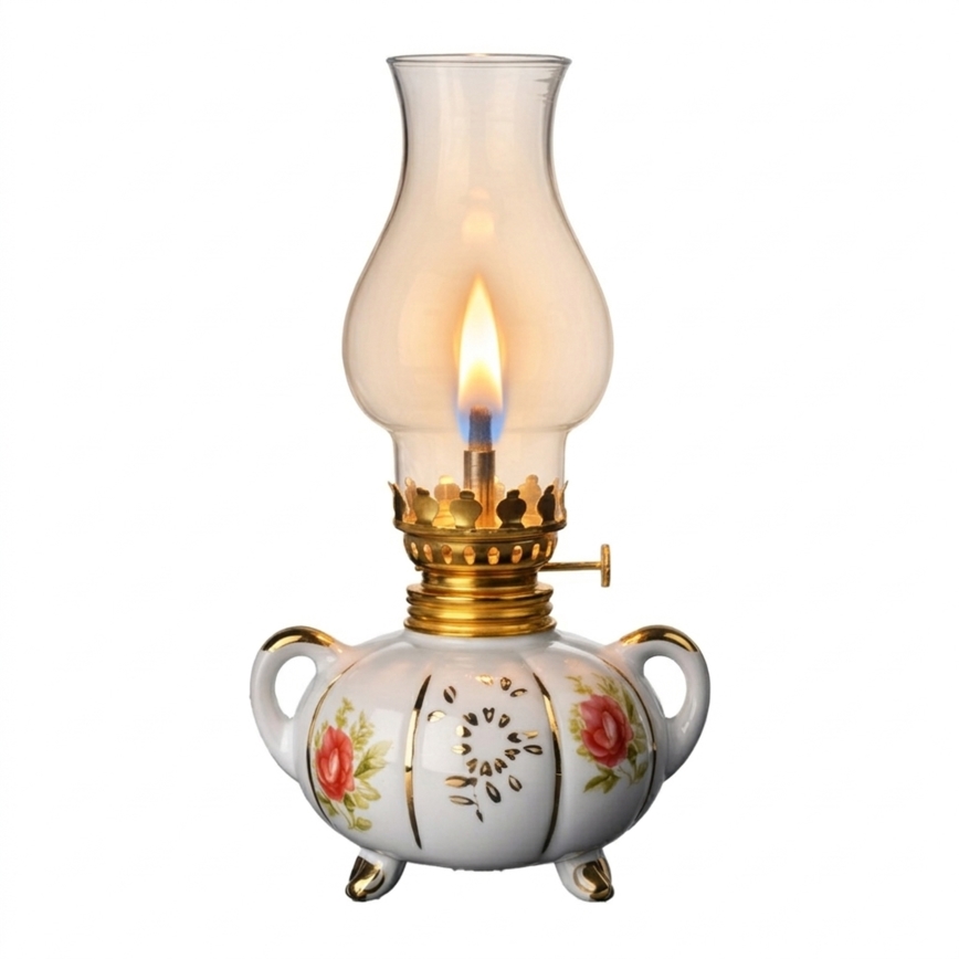Brilagi - Lampe à pétrole MERLIN blanche/dorée