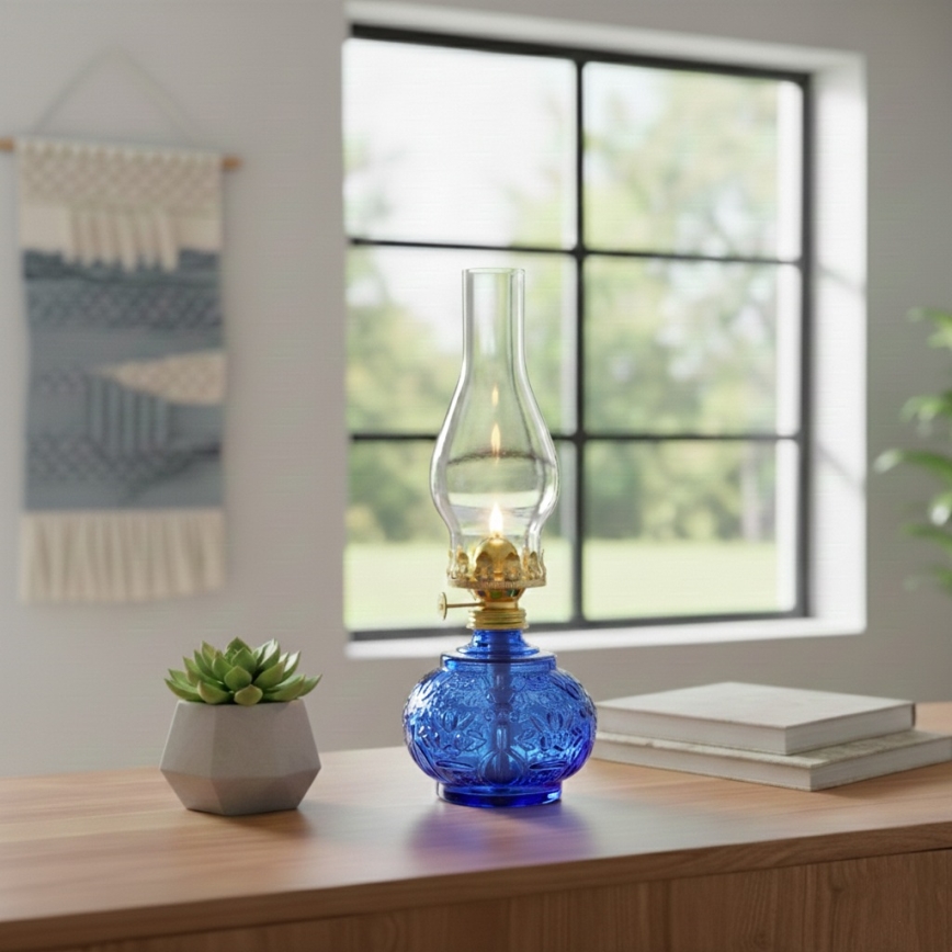 Brilagi - Lampe à pétrole MERLIN bleue