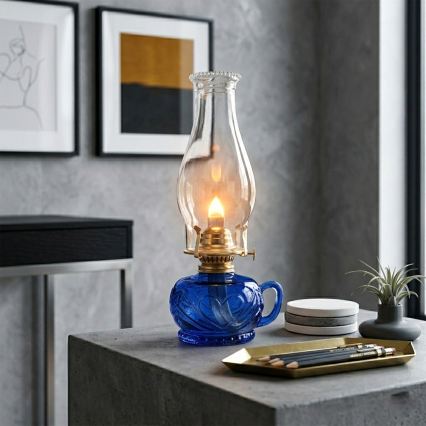 Brilagi - Lampe à pétrole MERLIN bleue