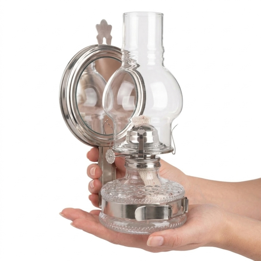 Brilagi - Lampe à pétrole MERLIN finition chrome brillant