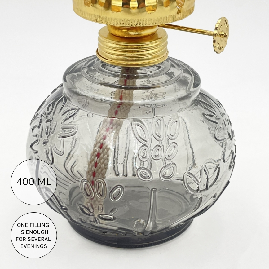 Brilagi - Lampe à pétrole MERLIN fumée/grise