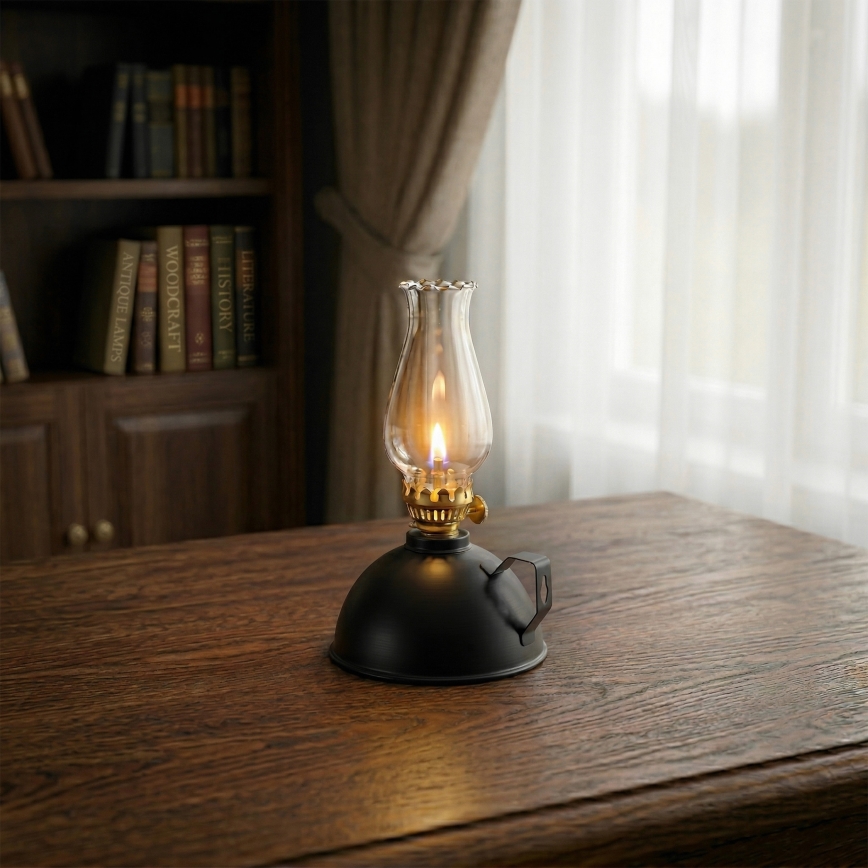 Brilagi - Lampe à pétrole MERLIN noire
