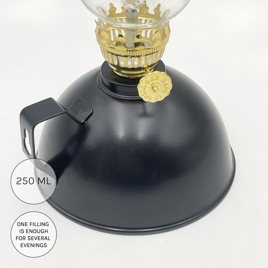 Brilagi - Lampe à pétrole MERLIN noire