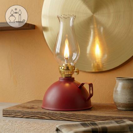 Brilagi - Lampe à pétrole MERLIN rouge