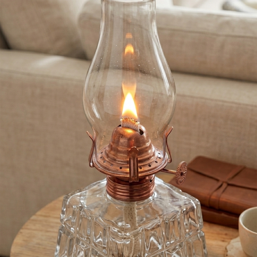 Brilagi - Lampe à pétrole MERLIN transparente/bronze/patinée