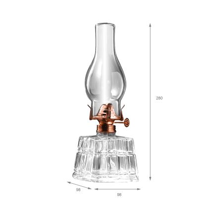 Brilagi - Lampe à pétrole MERLIN transparente/bronze/patinée
