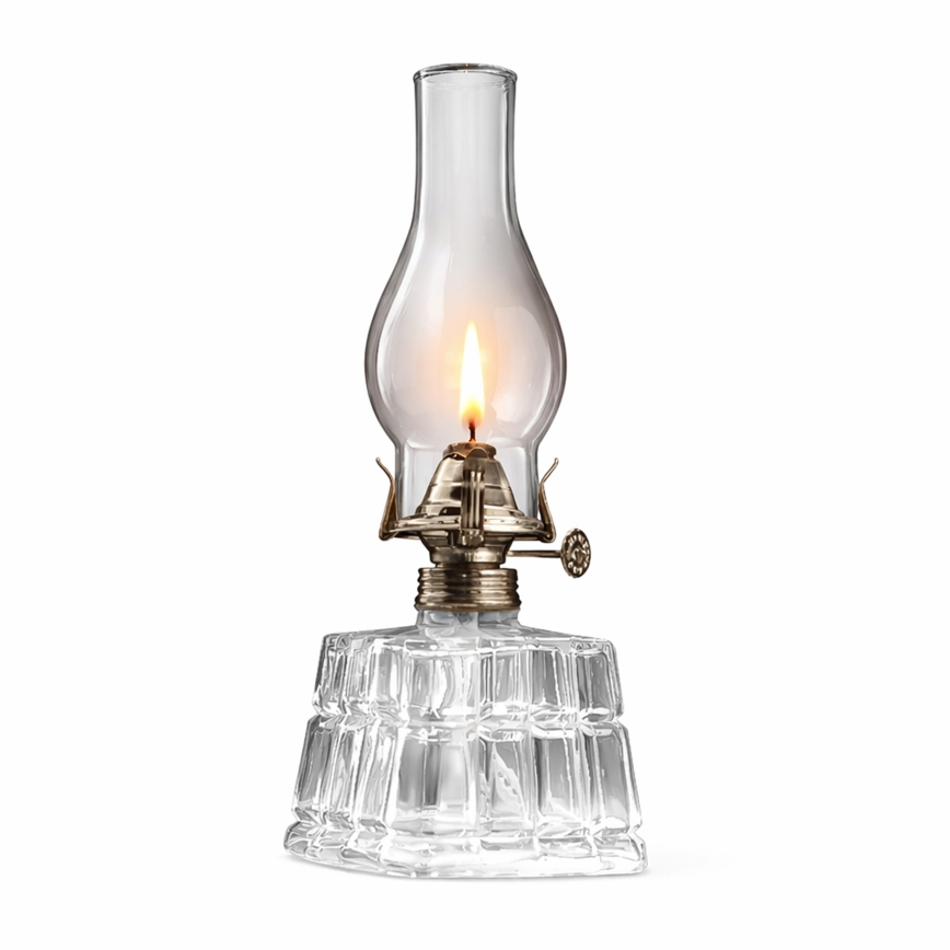 Brilagi - Lampe à pétrole MERLIN transparente/dorée/patinée