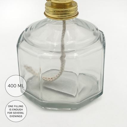 Brilagi - Lampe à pétrole MERLIN transparente