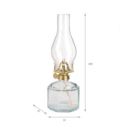 Brilagi - Lampe à pétrole MERLIN transparente