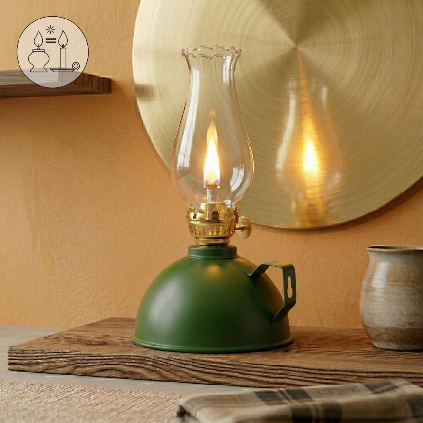 Brilagi - Lampe à pétrole MERLIN verte