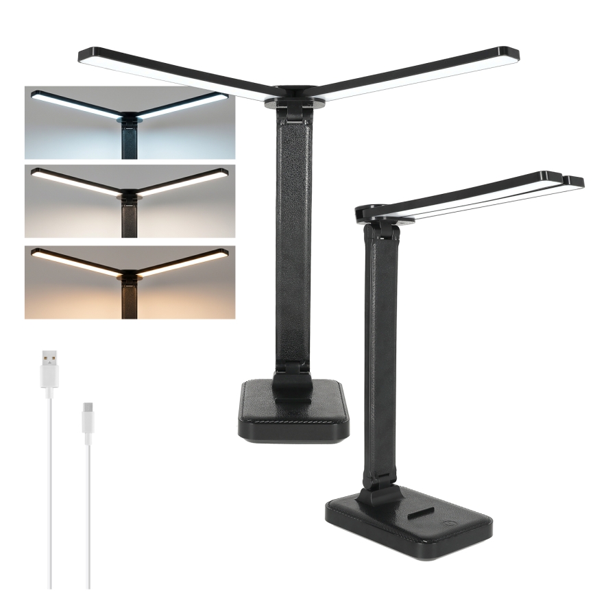 BRILAGI - Lampe de bureau LED à intensité variable MODO DUO LED/8W/5V 3000/4000/6500K noire