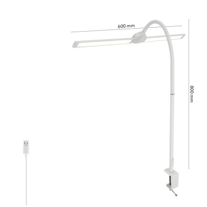 BRILAGI - Lampe de bureau LED à intensité variable USB VARIO LED/14W/5V 3000-6000K blanche