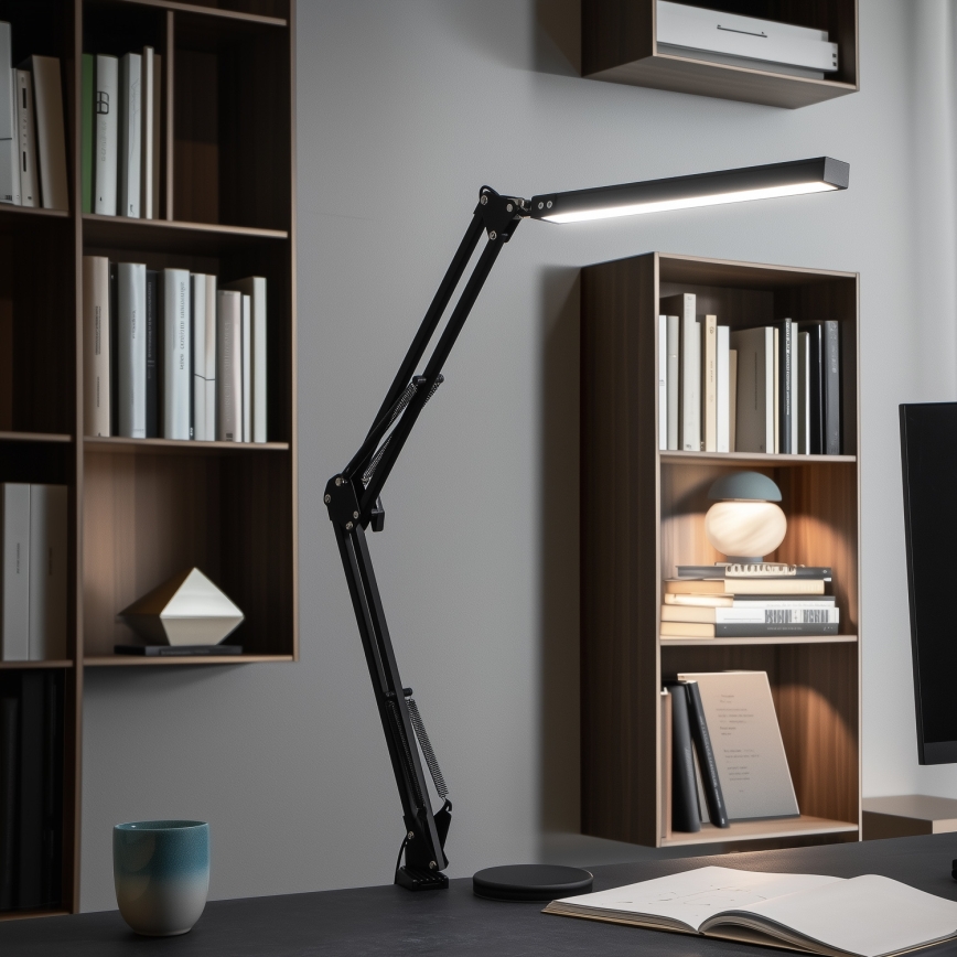 Brilagi - Lampe de bureau LED dimmable 2 en 1 USB VARIO LED/14W/5V 3000-6000K noir