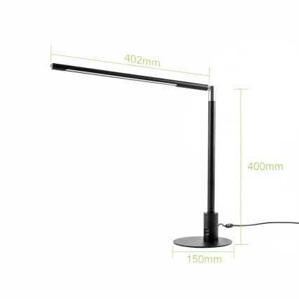 BRILAGI - Lampe de bureau LED dimmable avec ports USB VARIO LED/7W/230V 3000-6500K CRI 96 noire
