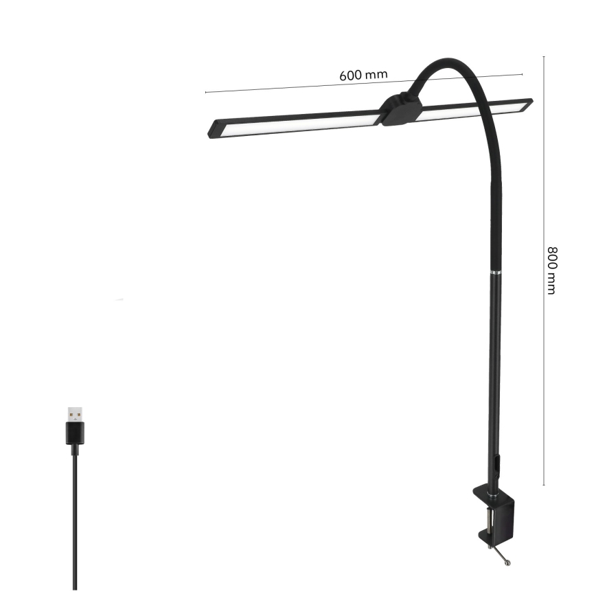 Brilagi - Lampe de bureau LED dimmable USB VARIO LED/14W/5V 3000-6000K noire