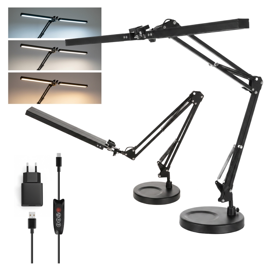 Brilagi - Lampe de bureau LED dimmable VARIO LED/15W/230V 3000-6000K noire