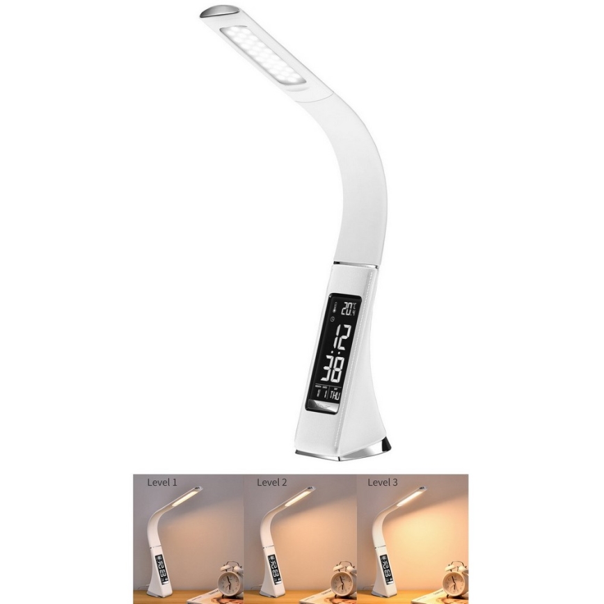 Brilagi - Lampe de table à intensité variable avec écran PELLE LED/7W/230V blanc