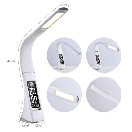 Brilagi - Lampe de table à intensité variable avec écran PELLE LED/7W/230V blanc