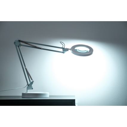 Brilagi - Lampe de table à intensité variable avec loupe LENS LED/12W/5V 3000/4200/6000K blanc