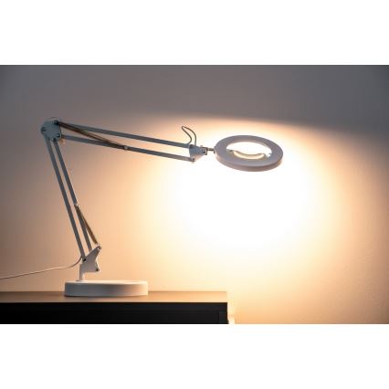 Brilagi - Lampe de table à intensité variable avec loupe LENS LED/12W/5V 3000/4200/6000K blanc