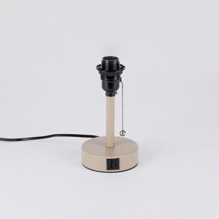 Brilagi - Lampe de table avec port USB TABLON 1xE27/25W/230V beige