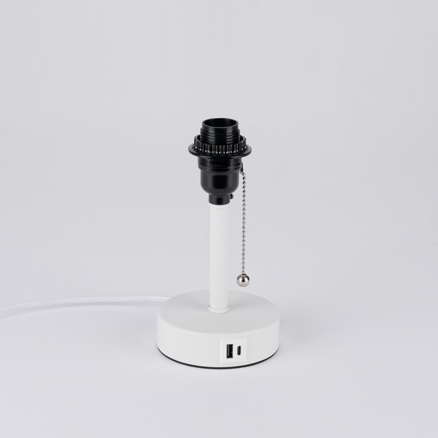 Brilagi - Lampe de table avec port USB TABLON 1xE27/25W/230V blanc/crème