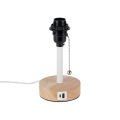 Brilagi - Lampe de table avec port USB TABLON 1xE27/25W/230V chêne/blanc