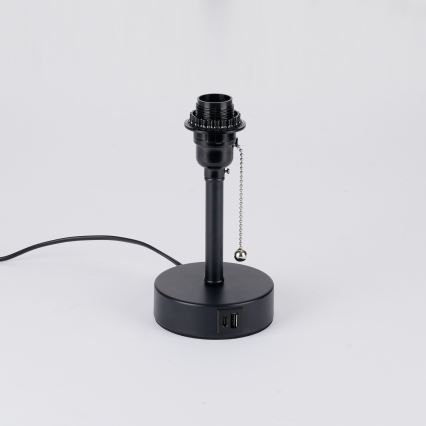 Brilagi - Lampe de table avec port USB TABLON 1xE27/25W/230V noir/crème
