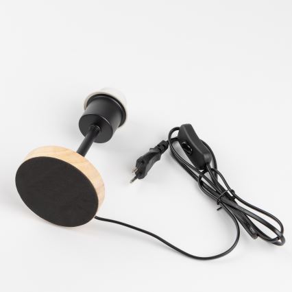 Brilagi - Lampe de table pour enfants BOBO WOOD 1xE27/25W/230V chêne/noir/crème/lapins