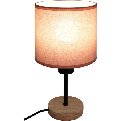 Brilagi - Lampe de table pour enfant BOBO WOOD 1xE27/25W/230V chêne/noir/rose