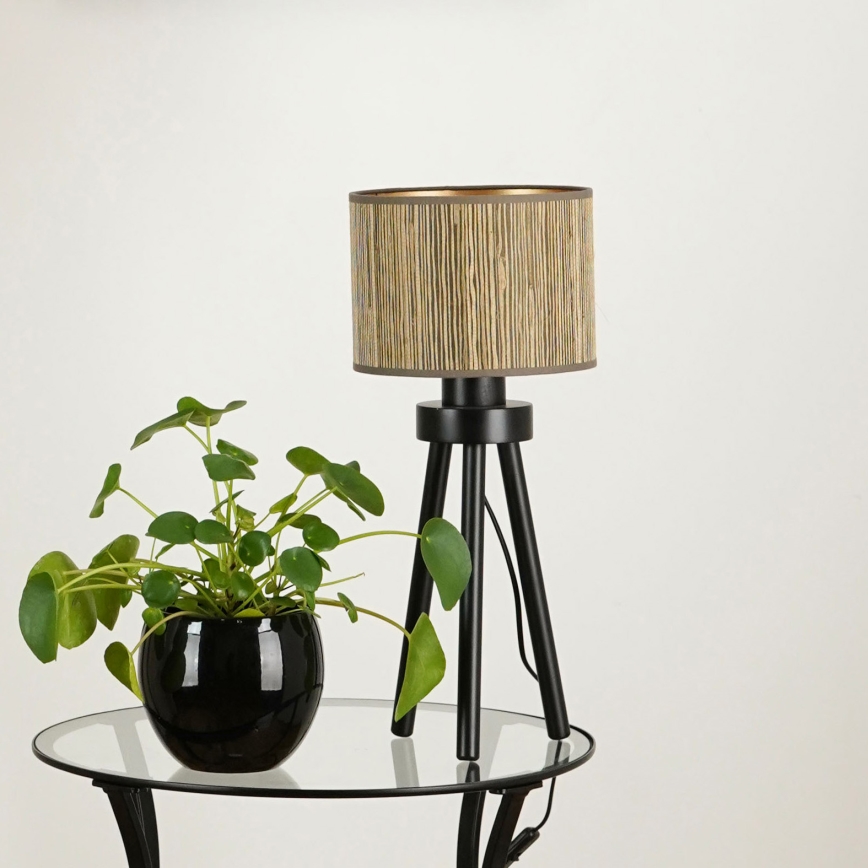 Brilagi - Lampe de table BOSTON ROLLER 1xE27/15W/230V paille marron/doré