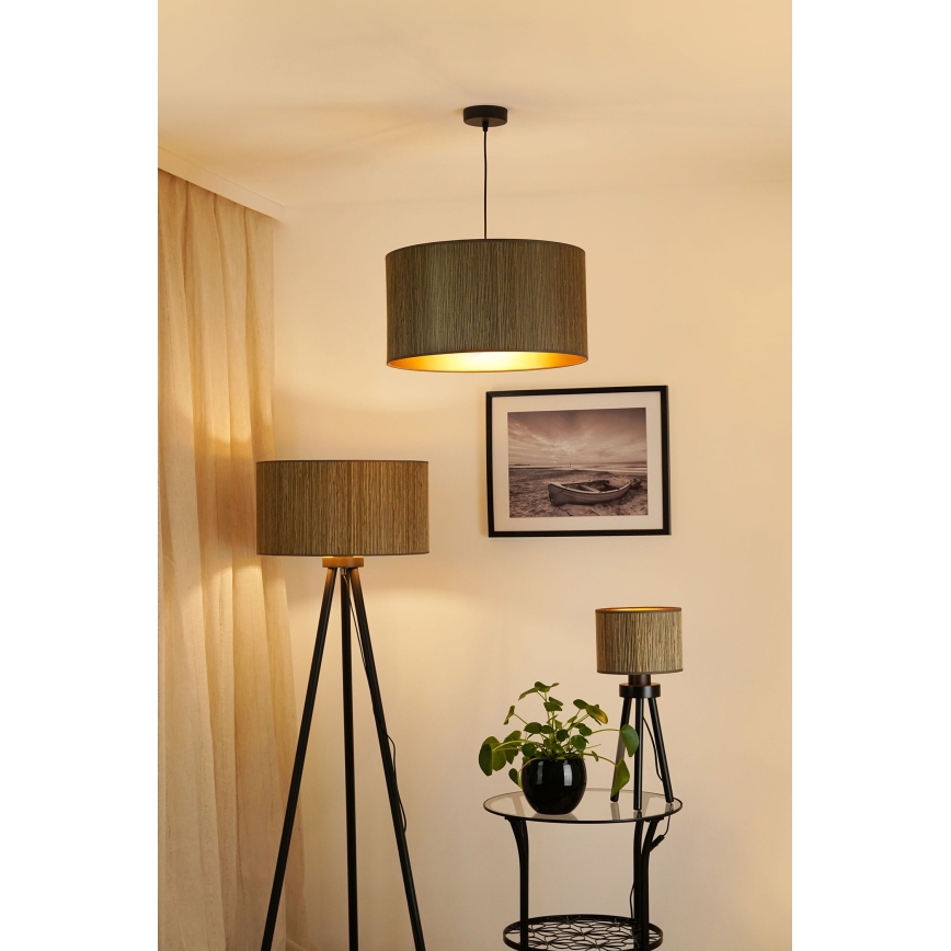 Brilagi - Lampe de table BOSTON ROLLER 1xE27/15W/230V paille marron/doré