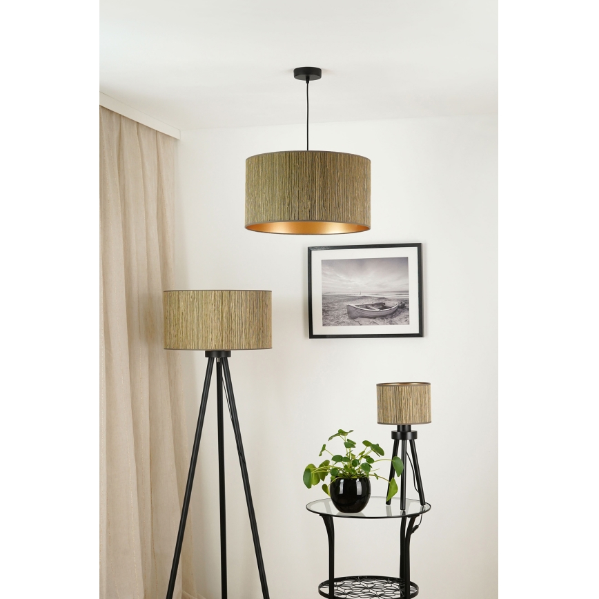 Brilagi - Lampe de table BOSTON ROLLER 1xE27/15W/230V paille marron/doré