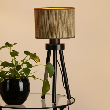 Brilagi - Lampe de table BOSTON ROLLER 1xE27/15W/230V paille marron/doré
