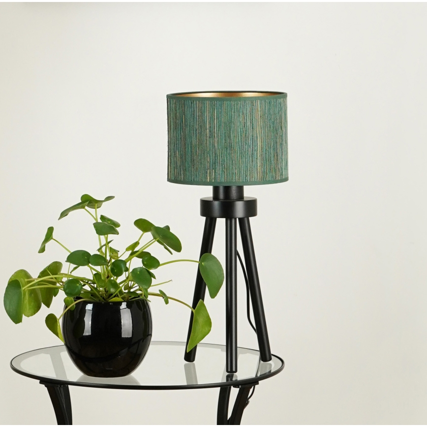 Brilagi - Lampe de table BOSTON ROLLER 1xE27/15W/230V paille vert/doré