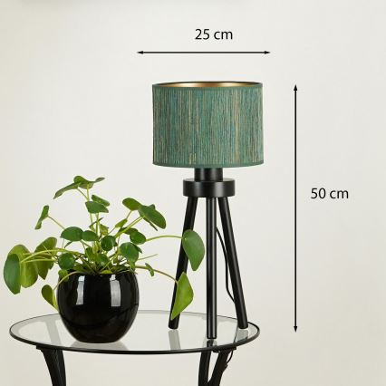 Brilagi - Lampe de table BOSTON ROLLER 1xE27/15W/230V paille vert/doré