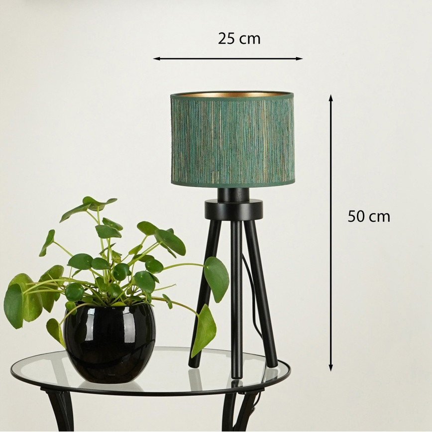 Brilagi - Lampe de table BOSTON ROLLER 1xE27/15W/230V paille vert/doré