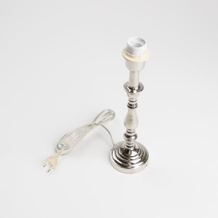 Brilagi - Lampe de table CERIA 1xE27/60W/230V Ø 30 cm chrome brillant/beige