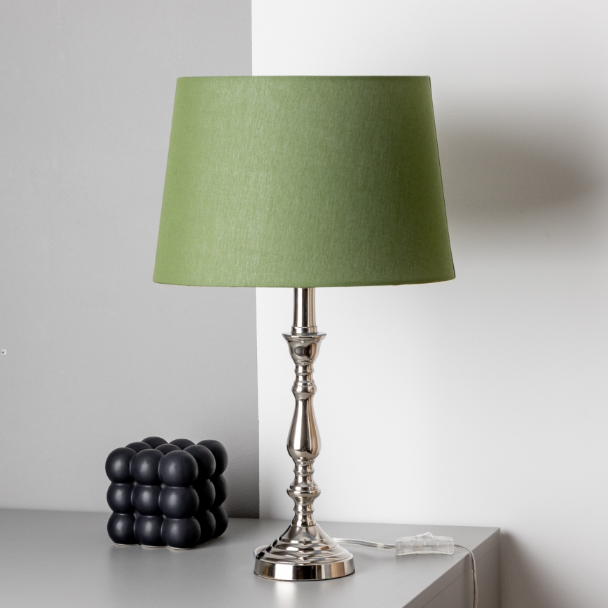 Brilagi - Lampe de table CERIA 1xE27/60W/230V Ø 30 cm chrome brillant/vert