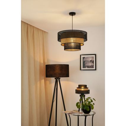 Brilagi - Lampe de table DAKOTA LUNETA 1xE27/15W/230V noir/beige