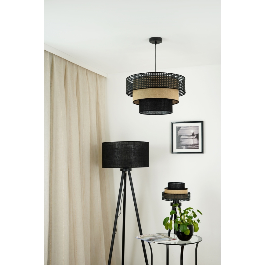 Brilagi - Lampe de table DAKOTA LUNETA 1xE27/15W/230V noir/beige