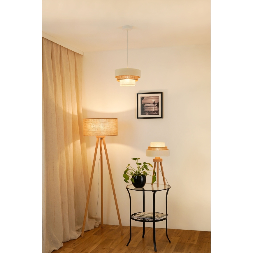 Brilagi - Lampe de table DENVER LUNETA 1xE27/15W/230V beige/marron/crème