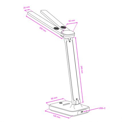 Brilagi - Lampe de table LED dimmable MODO DUO LED/8W/5V 3000/4000/6500K blanche