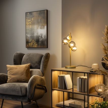 Brilagi - Lampe de table LED MILLA 4xG9/3W/230V doré/fumé