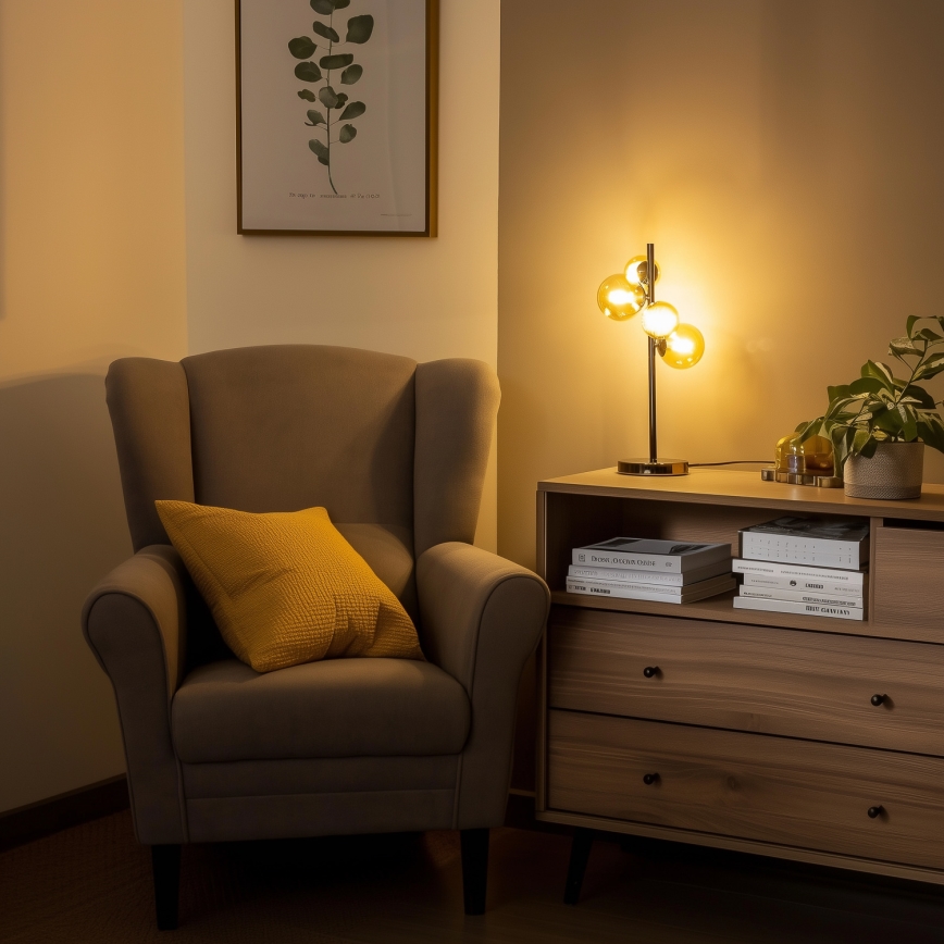 Brilagi - Lampe de table LED MILLA 4xG9/3W/230V noir chromé/doré