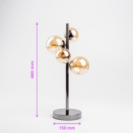 Brilagi - Lampe de table LED MILLA 4xG9/3W/230V noir chromé/doré