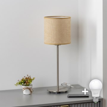 Brilagi - Lampe de table LED NUBILA 1xE27/60W/230V marron clair