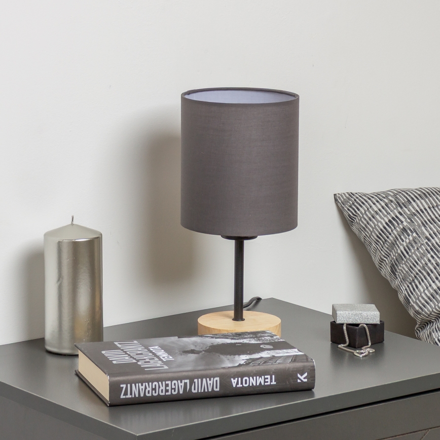 Brilagi - Lampe de table NUBILA WOOD 1xE27/25W/230V chêne/anthracite