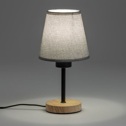 Brilagi - Lampe de table NUBILA WOOD 1xE27/25W/230V chêne/gris