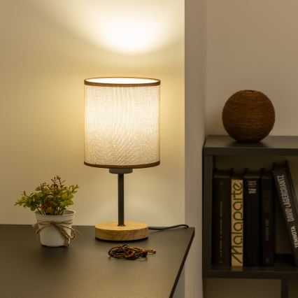Brilagi - Lampe de table NUBILA WOOD 1xE27/25W/230V chêne/marron